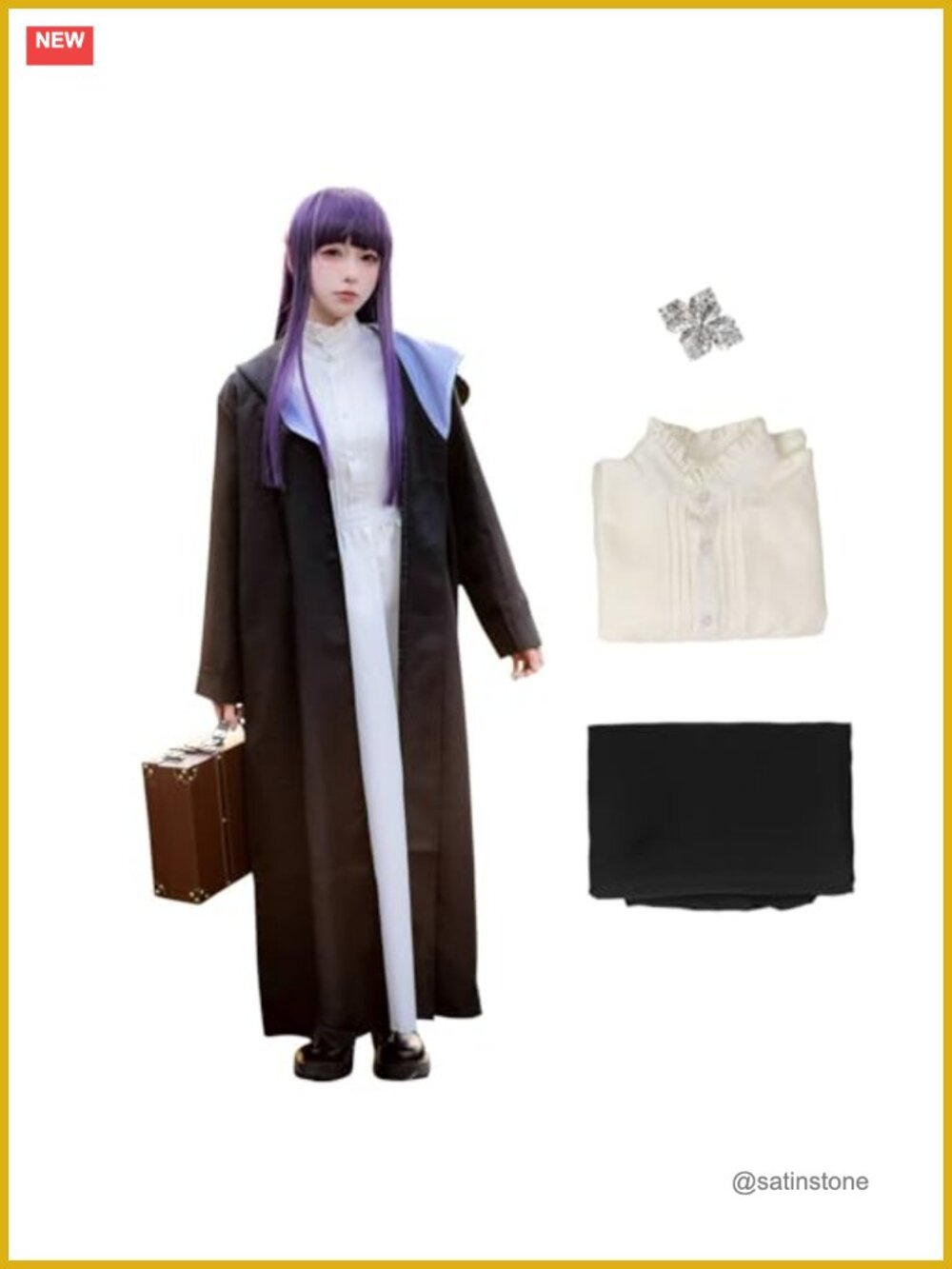 Anime Cosplay Witch Robe Dress Cape Set Halloween Costume